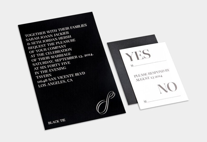Invitation flat lay with wedding RSVP wording