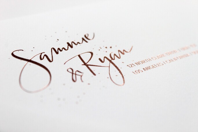 return address foil printing on an envelope